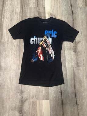 Eric Church Concert T-Shirt 2019 Double Down Tour Graphic Tee Black